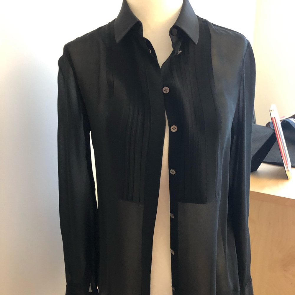 Club Monaco sheer silk button down